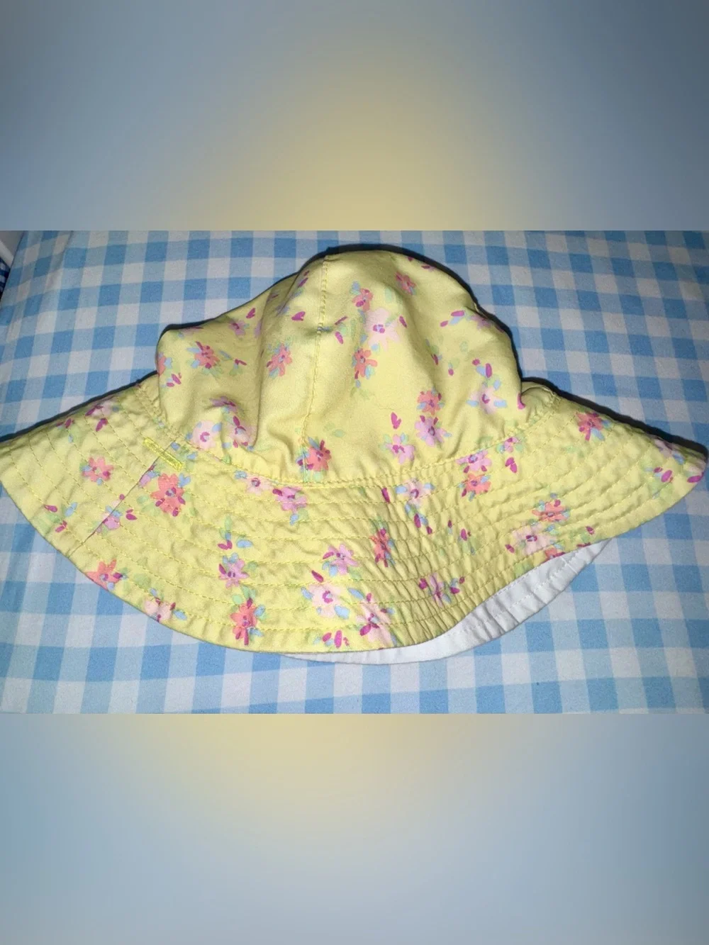 Oshkosh Yellow Floral Sun Hat for Kids - Lightweight Bucket Hat 0-9 months
